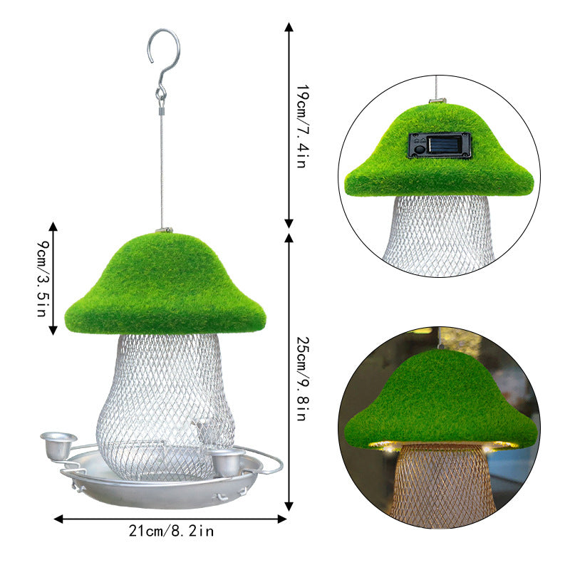 Mushroom Solar Bird Feeders