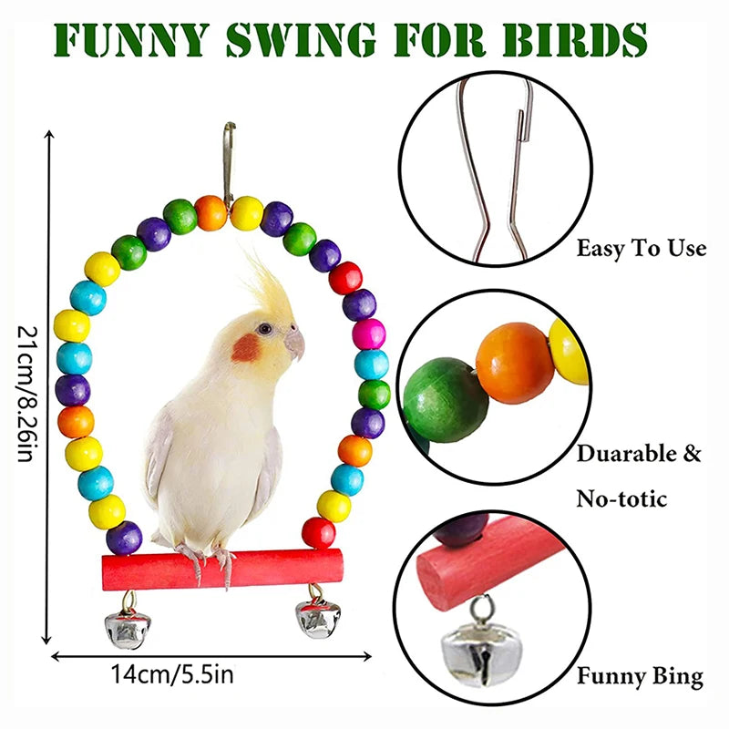 Complete Wood Parrot Toy Set