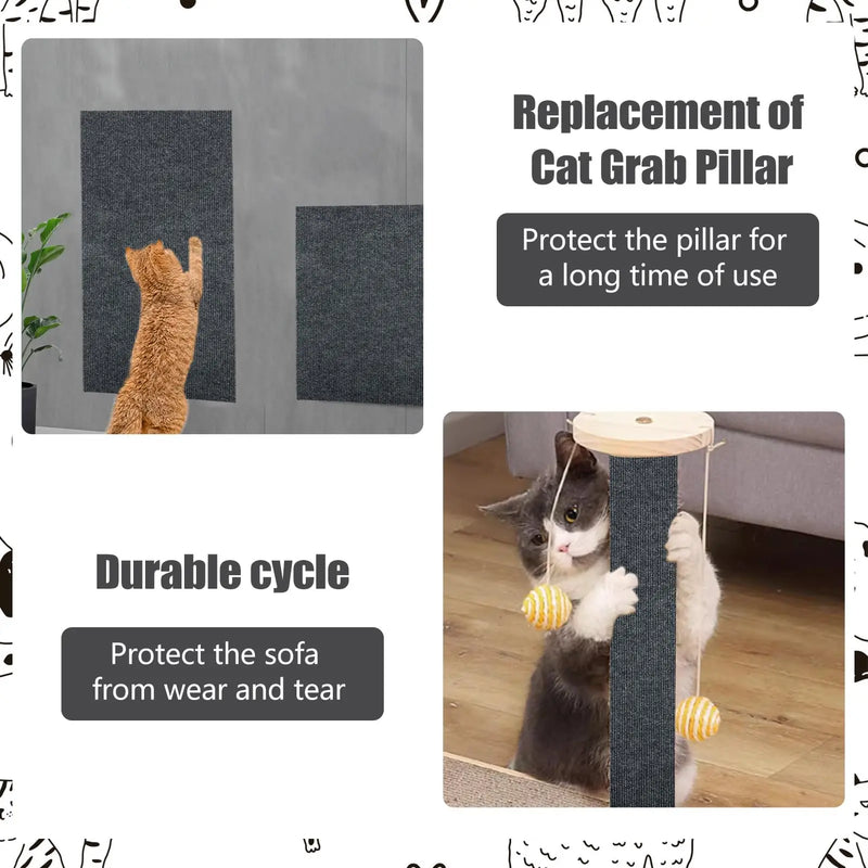 Cat Scratching Mat with Self-Adhesive Backing