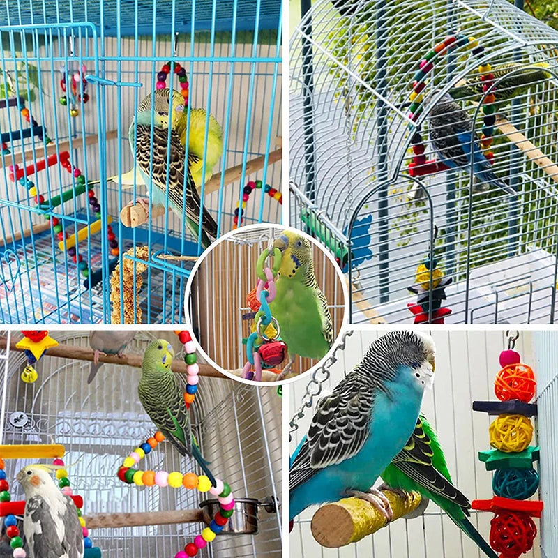 Complete Wood Parrot Toy Set